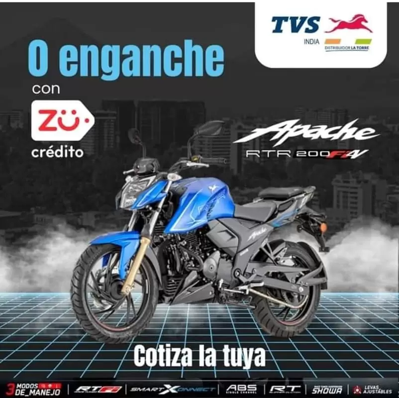 Q1 Freedom apache 200 2022 en zona 5 | motocicleta en cuotas tvs