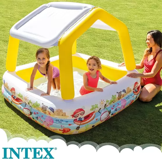 Q599 Otro | piscina hinchable infantil intex con toldo extraíble - 157 cm x 157 cm x 122 cm - 295 litros